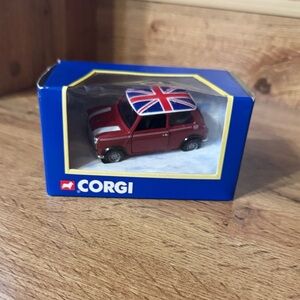 1999  1:34 Corgi Red Miniature Mini Cooper Car with Union Jack Roof NMIB